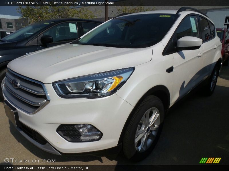 White Platinum / Medium Light Stone 2018 Ford Escape SEL 4WD