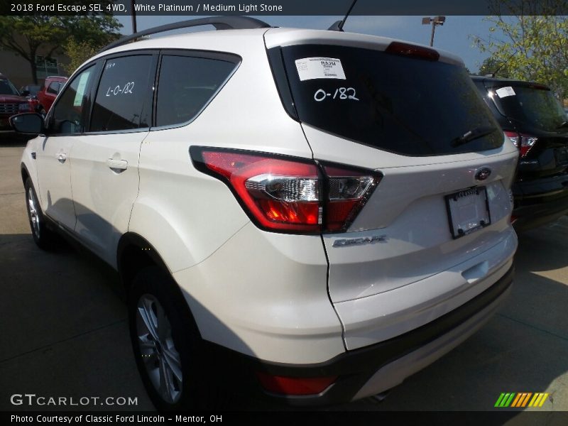 White Platinum / Medium Light Stone 2018 Ford Escape SEL 4WD