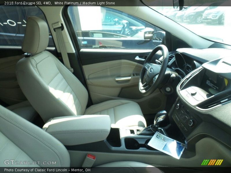 White Platinum / Medium Light Stone 2018 Ford Escape SEL 4WD