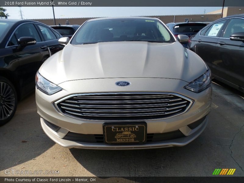 White Gold / Ebony 2018 Ford Fusion Hybrid SE