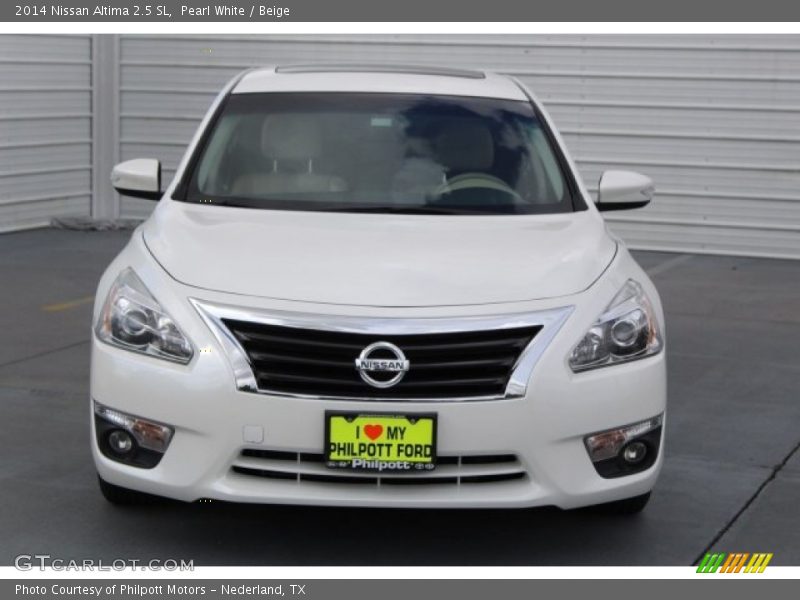 Pearl White / Beige 2014 Nissan Altima 2.5 SL