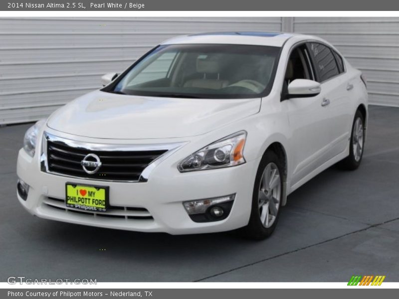 Pearl White / Beige 2014 Nissan Altima 2.5 SL