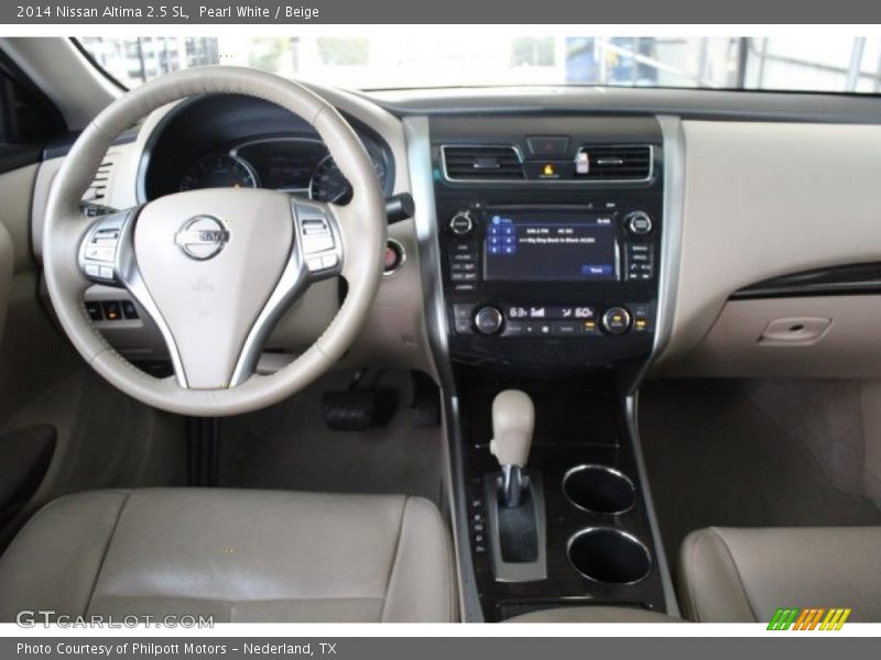 Pearl White / Beige 2014 Nissan Altima 2.5 SL