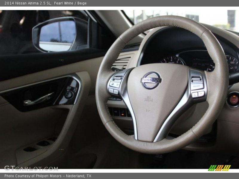 Pearl White / Beige 2014 Nissan Altima 2.5 SL