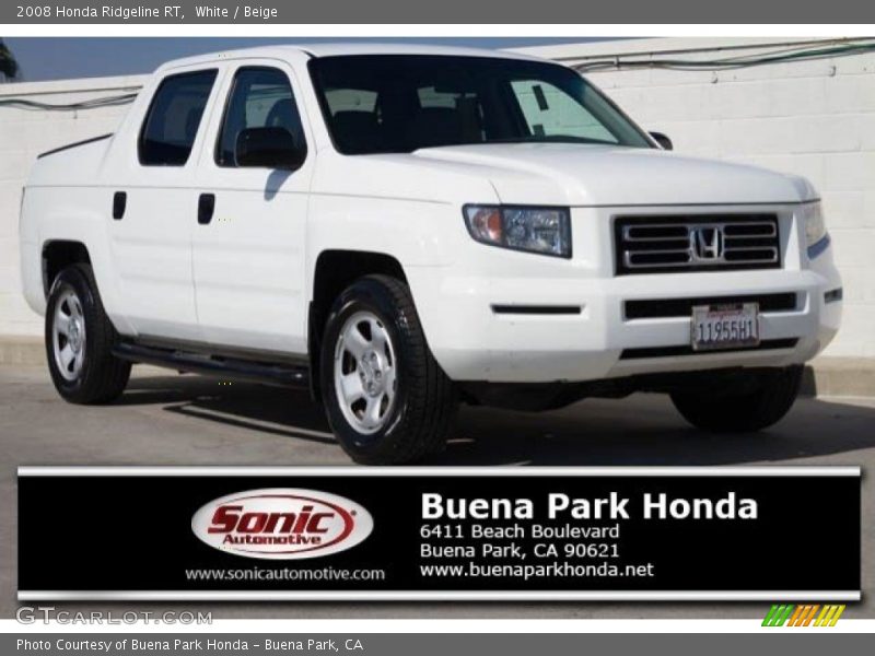 White / Beige 2008 Honda Ridgeline RT