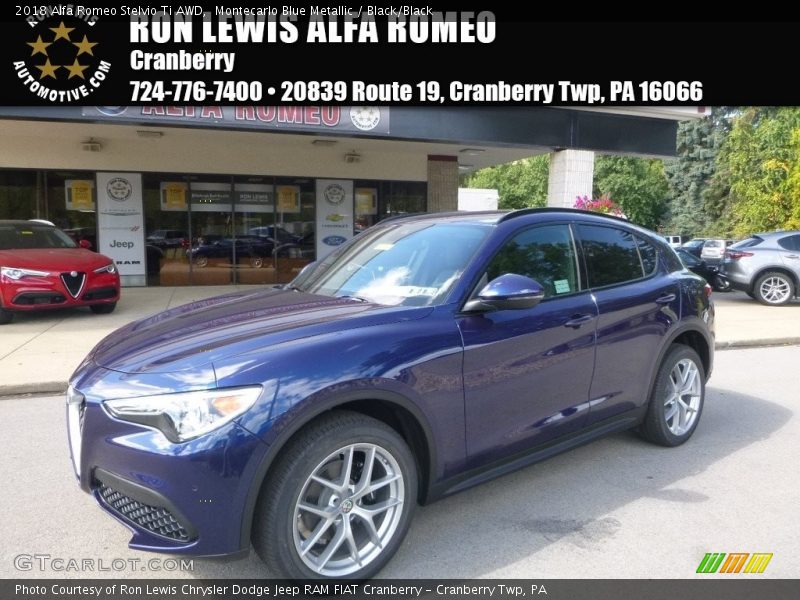 Montecarlo Blue Metallic / Black/Black 2018 Alfa Romeo Stelvio Ti AWD