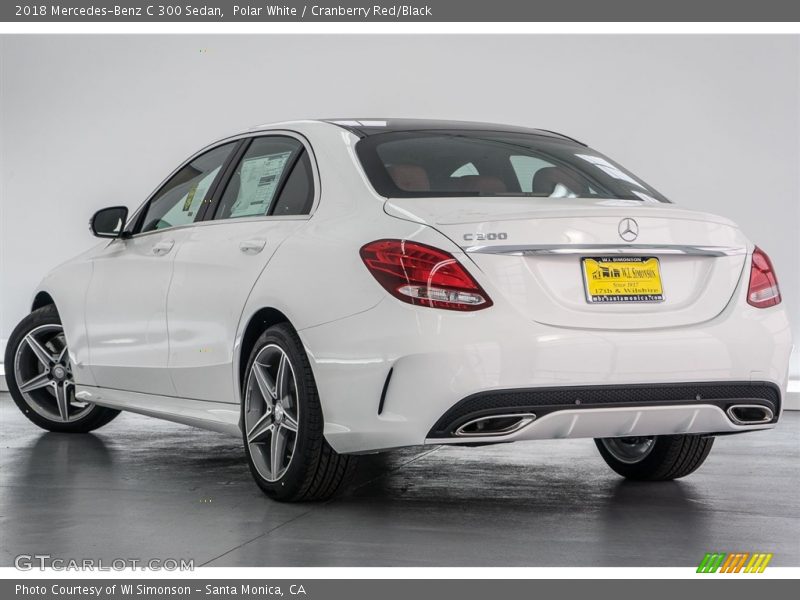 Polar White / Cranberry Red/Black 2018 Mercedes-Benz C 300 Sedan