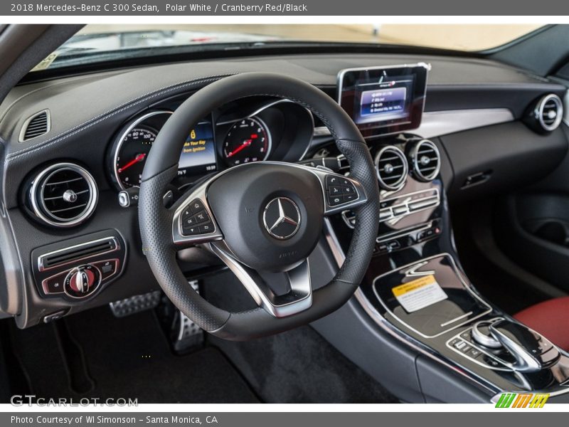 Polar White / Cranberry Red/Black 2018 Mercedes-Benz C 300 Sedan