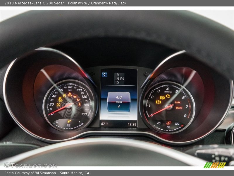 Polar White / Cranberry Red/Black 2018 Mercedes-Benz C 300 Sedan
