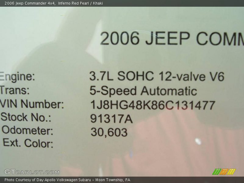 Inferno Red Pearl / Khaki 2006 Jeep Commander 4x4