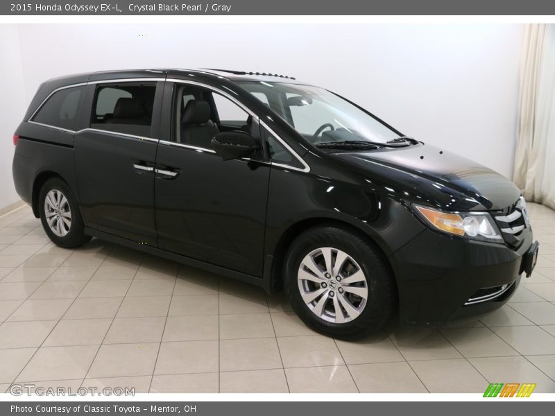 Crystal Black Pearl / Gray 2015 Honda Odyssey EX-L