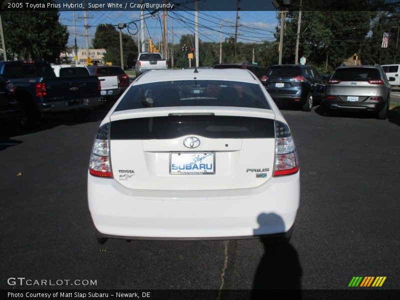 Super White / Gray/Burgundy 2005 Toyota Prius Hybrid
