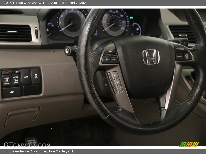 Crystal Black Pearl / Gray 2015 Honda Odyssey EX-L