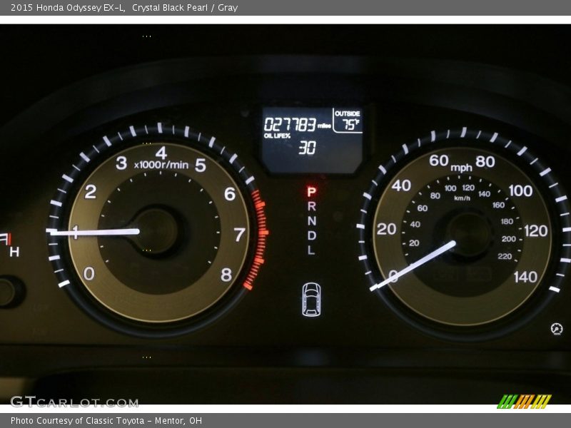 Crystal Black Pearl / Gray 2015 Honda Odyssey EX-L