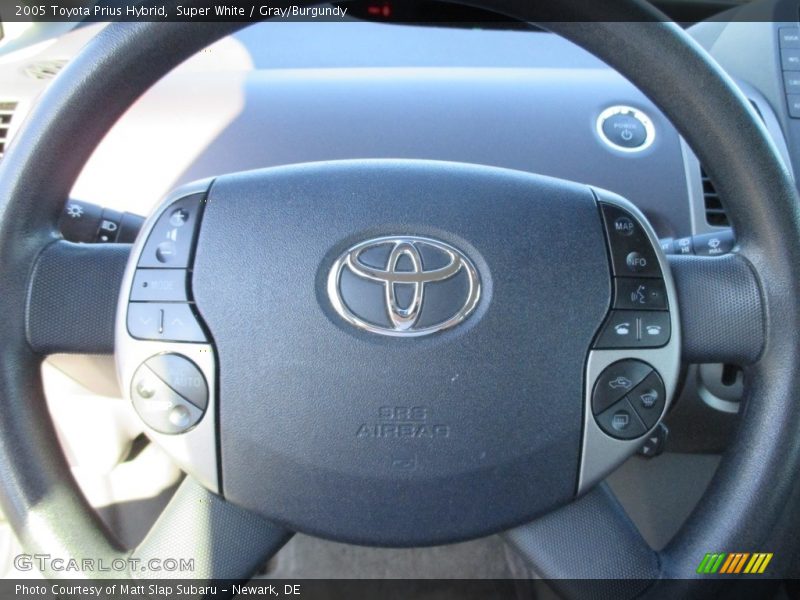 Super White / Gray/Burgundy 2005 Toyota Prius Hybrid