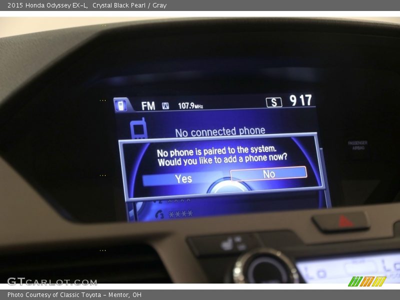 Crystal Black Pearl / Gray 2015 Honda Odyssey EX-L
