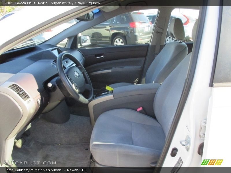 Super White / Gray/Burgundy 2005 Toyota Prius Hybrid