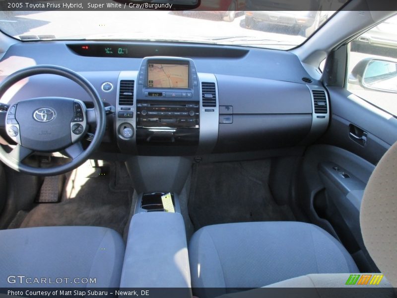 Super White / Gray/Burgundy 2005 Toyota Prius Hybrid
