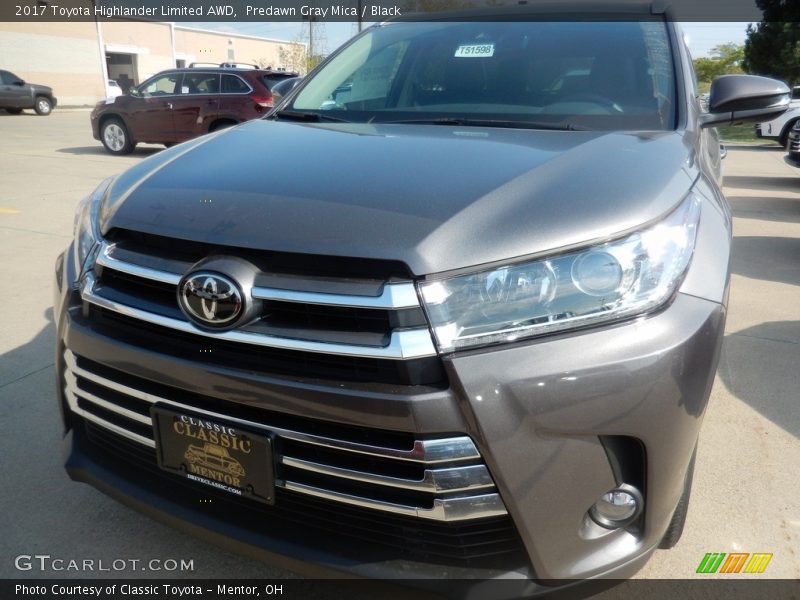 Predawn Gray Mica / Black 2017 Toyota Highlander Limited AWD