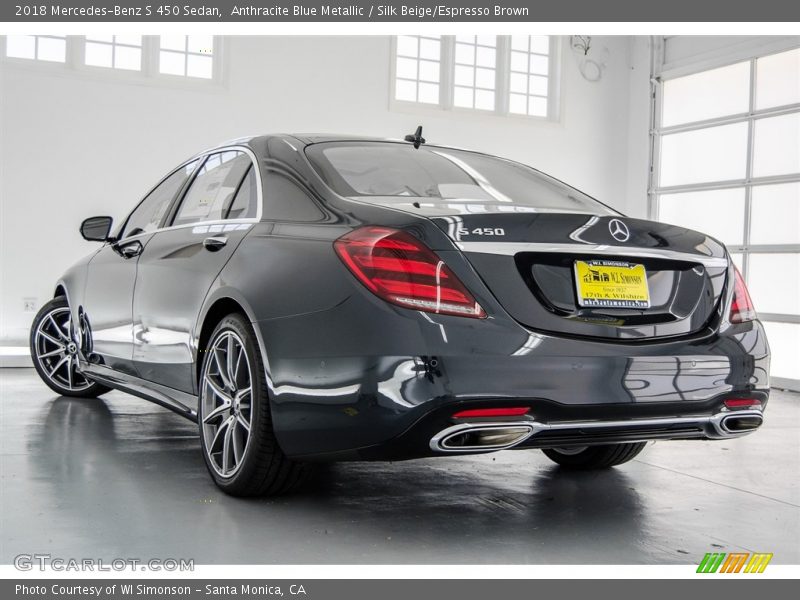 Anthracite Blue Metallic / Silk Beige/Espresso Brown 2018 Mercedes-Benz S 450 Sedan