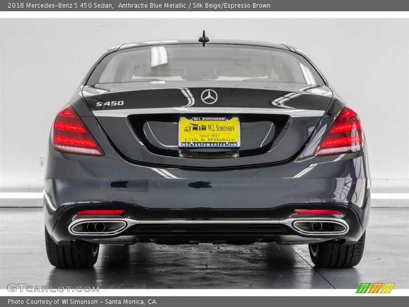 Anthracite Blue Metallic / Silk Beige/Espresso Brown 2018 Mercedes-Benz S 450 Sedan
