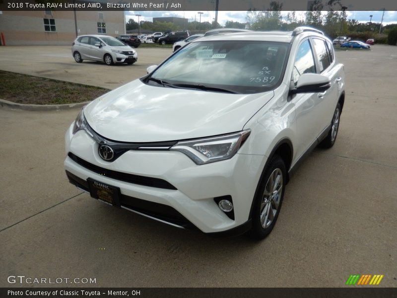 Blizzard White Pearl / Ash 2018 Toyota RAV4 Limited AWD