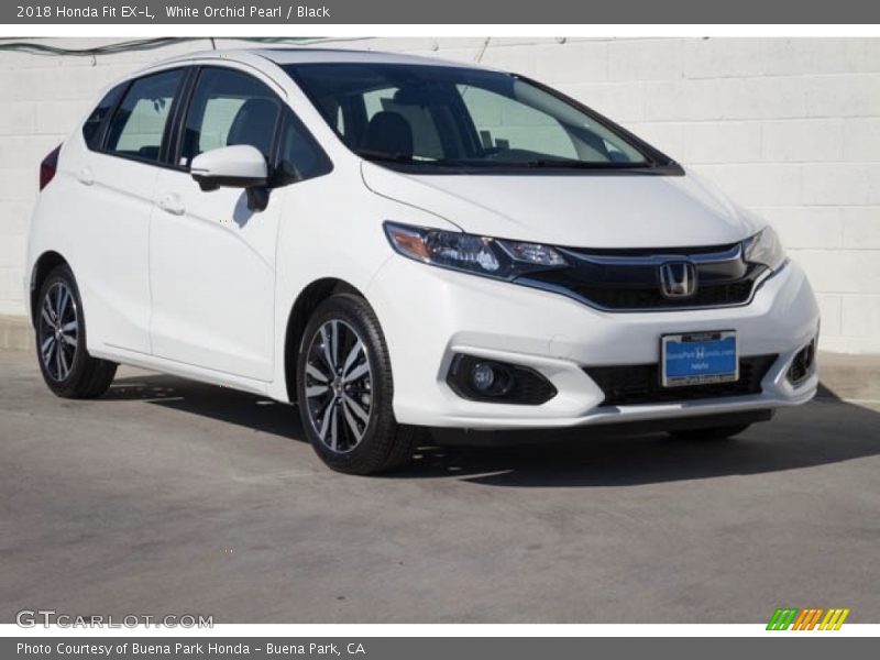 White Orchid Pearl / Black 2018 Honda Fit EX-L