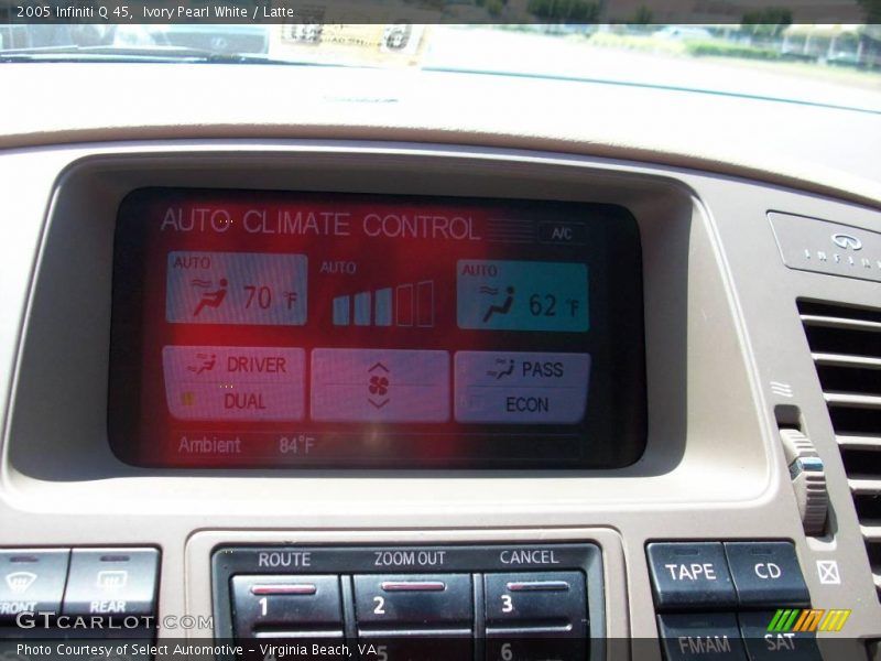 Ivory Pearl White / Latte 2005 Infiniti Q 45