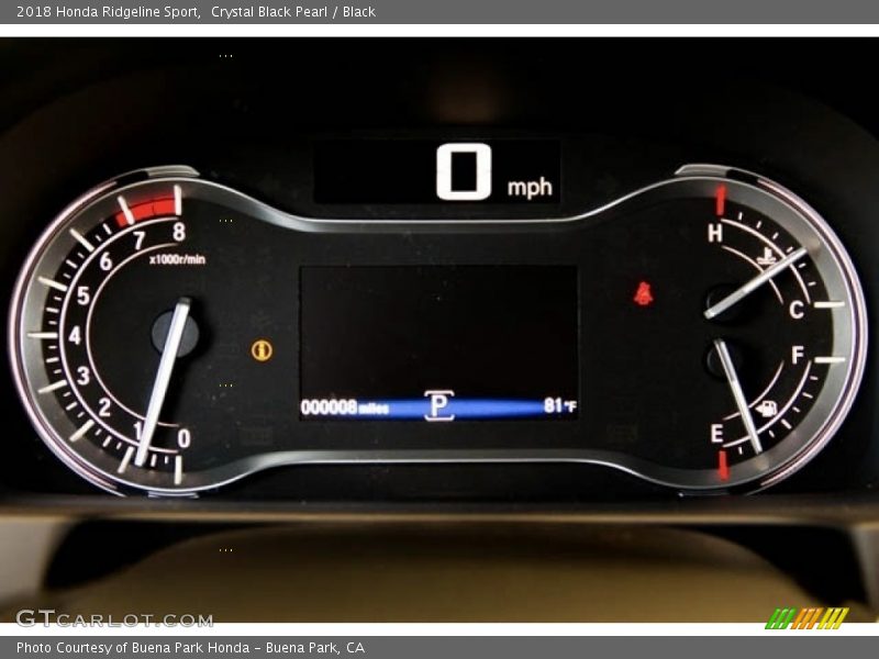  2018 Ridgeline Sport Sport Gauges