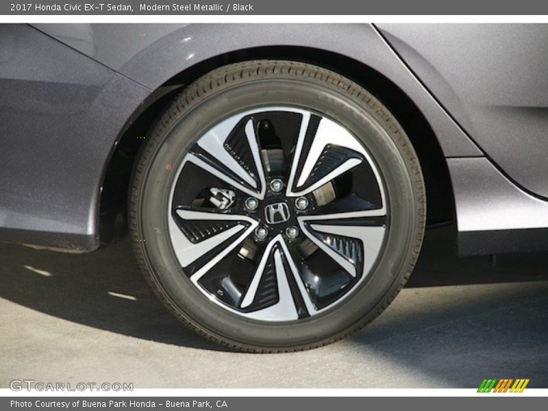 Modern Steel Metallic / Black 2017 Honda Civic EX-T Sedan