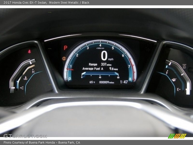 Modern Steel Metallic / Black 2017 Honda Civic EX-T Sedan