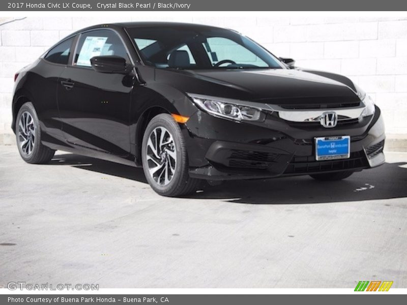 Crystal Black Pearl / Black/Ivory 2017 Honda Civic LX Coupe
