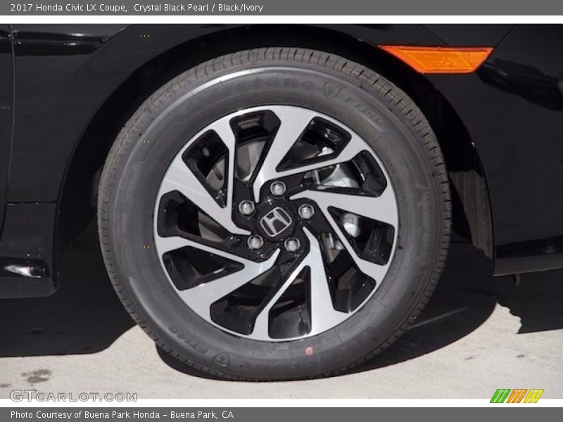 Crystal Black Pearl / Black/Ivory 2017 Honda Civic LX Coupe