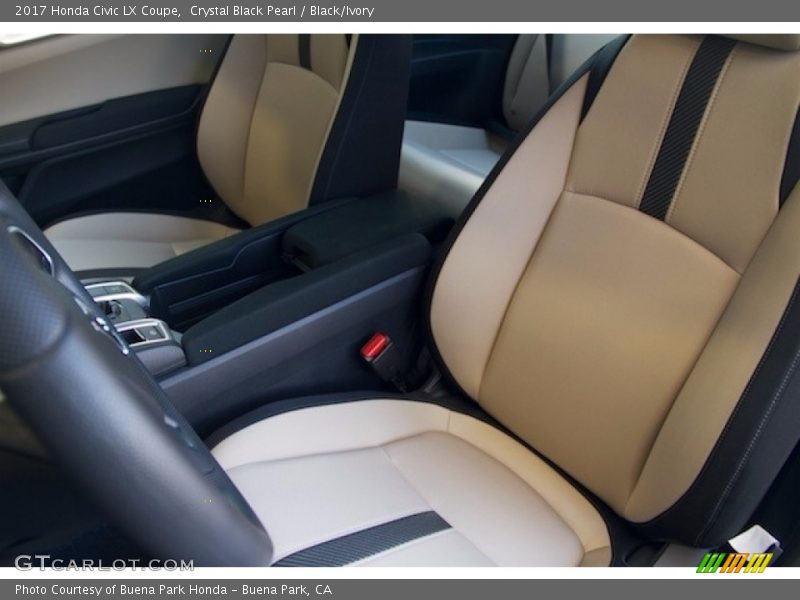 Crystal Black Pearl / Black/Ivory 2017 Honda Civic LX Coupe