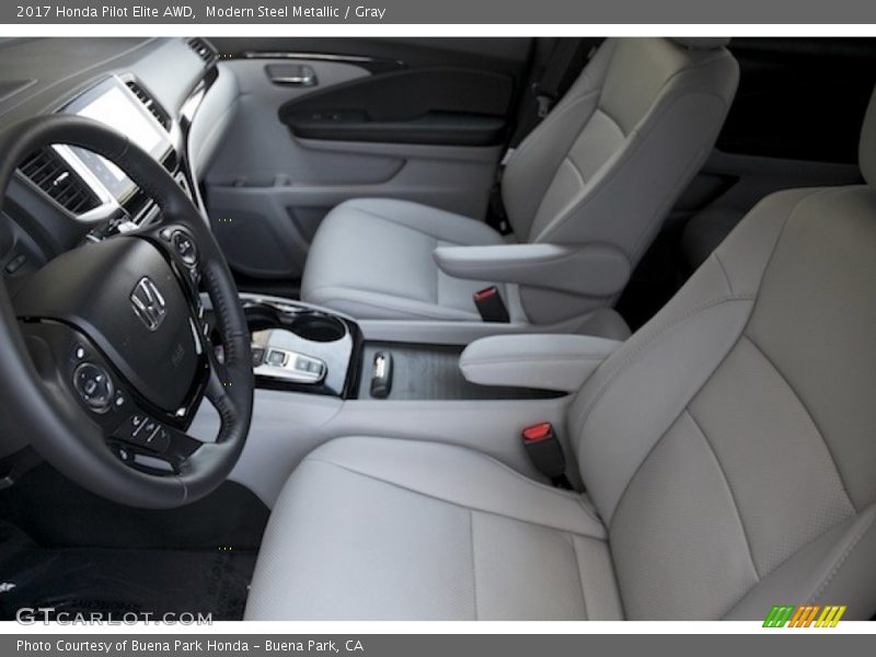 Modern Steel Metallic / Gray 2017 Honda Pilot Elite AWD