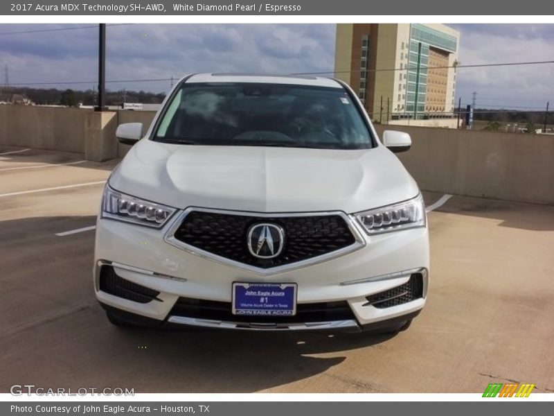 White Diamond Pearl / Espresso 2017 Acura MDX Technology SH-AWD