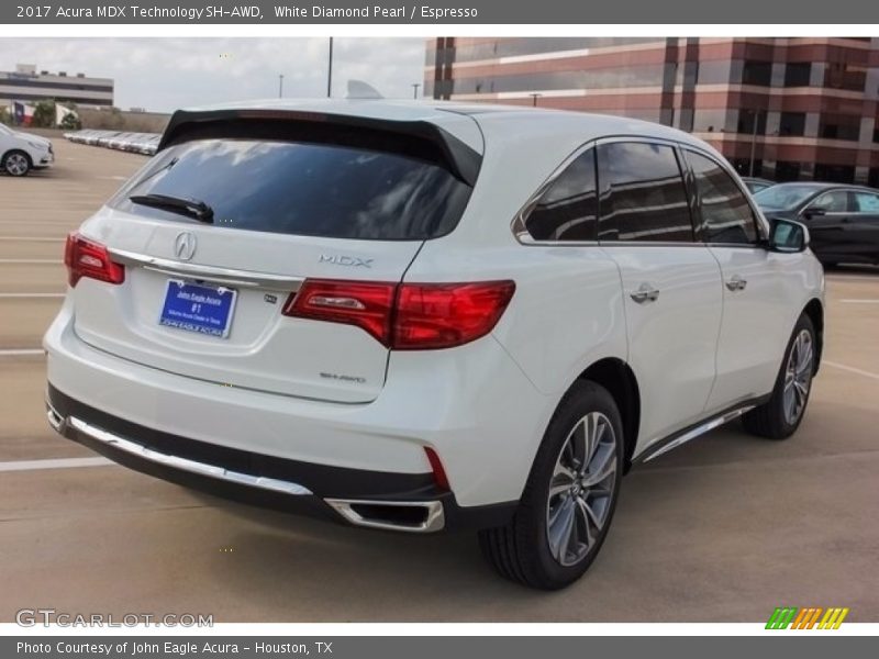 White Diamond Pearl / Espresso 2017 Acura MDX Technology SH-AWD
