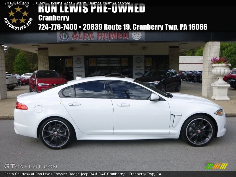 Polaris White / Warm Charcoal/Warm Charcoal 2015 Jaguar XF 3.0 AWD