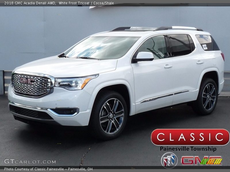 White Frost Tricoat / Cocoa/Shale 2018 GMC Acadia Denali AWD