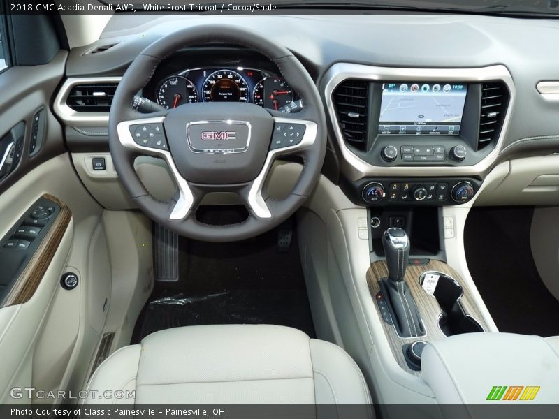 White Frost Tricoat / Cocoa/Shale 2018 GMC Acadia Denali AWD