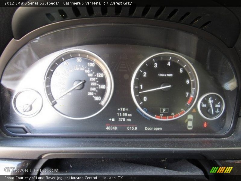Cashmere Silver Metallic / Everest Gray 2012 BMW 5 Series 535i Sedan