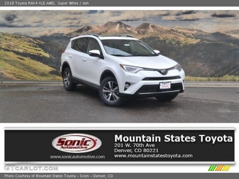 Super White / Ash 2018 Toyota RAV4 XLE AWD