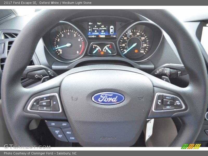 Oxford White / Medium Light Stone 2017 Ford Escape SE