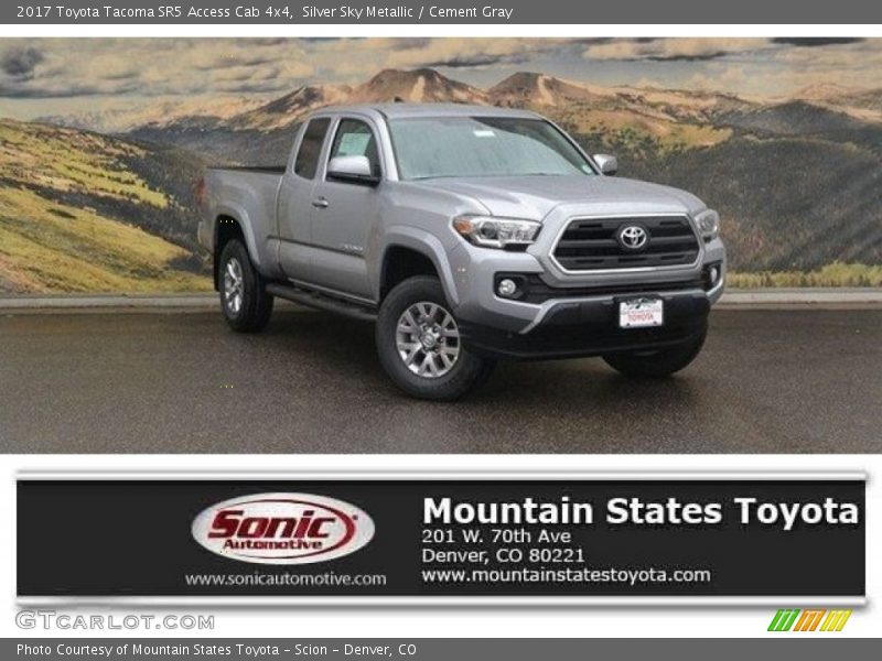 Silver Sky Metallic / Cement Gray 2017 Toyota Tacoma SR5 Access Cab 4x4