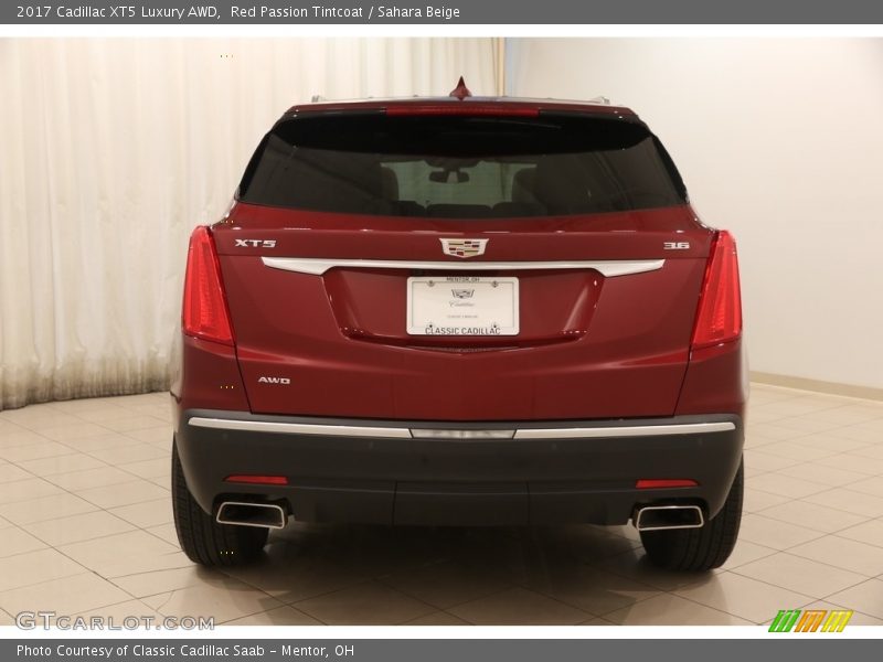 Red Passion Tintcoat / Sahara Beige 2017 Cadillac XT5 Luxury AWD