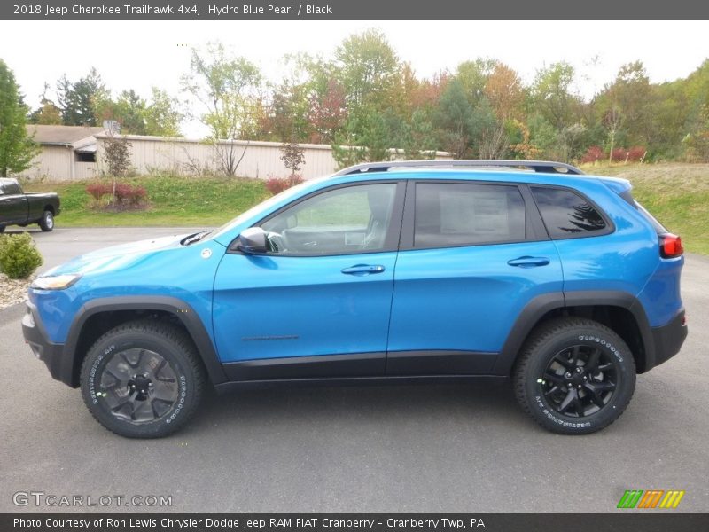 Hydro Blue Pearl / Black 2018 Jeep Cherokee Trailhawk 4x4