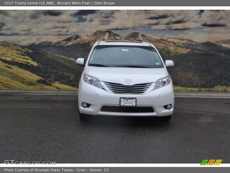 Blizzard White Pearl / Dark Bisque 2017 Toyota Sienna XLE AWD