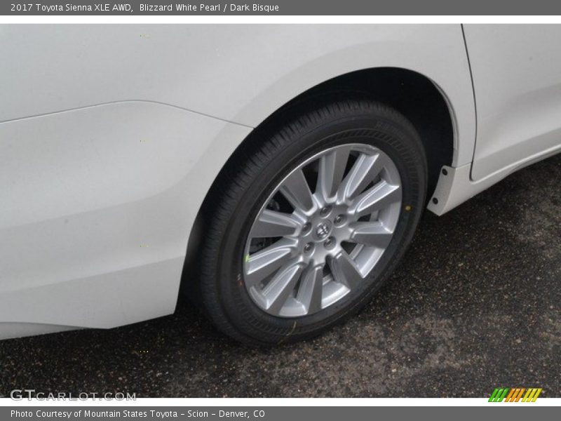 Blizzard White Pearl / Dark Bisque 2017 Toyota Sienna XLE AWD
