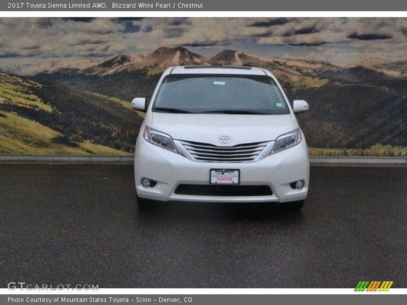 Blizzard White Pearl / Chestnut 2017 Toyota Sienna Limited AWD