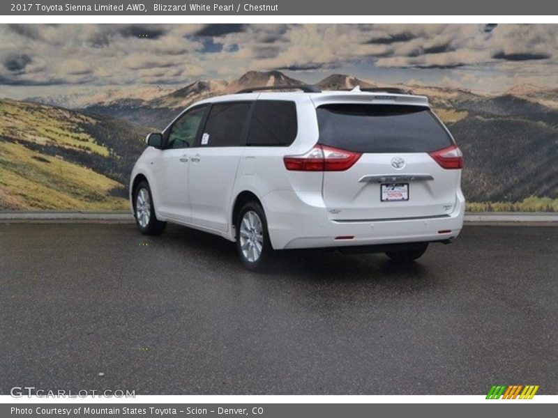 Blizzard White Pearl / Chestnut 2017 Toyota Sienna Limited AWD